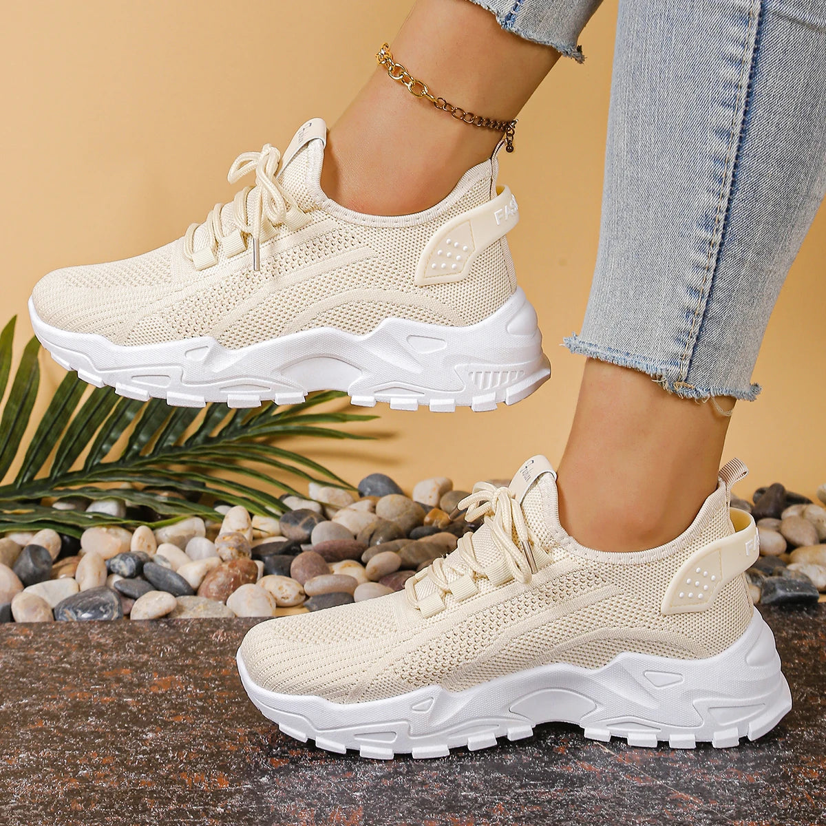 Tênis Feminino Casual Knit Ultra Confort